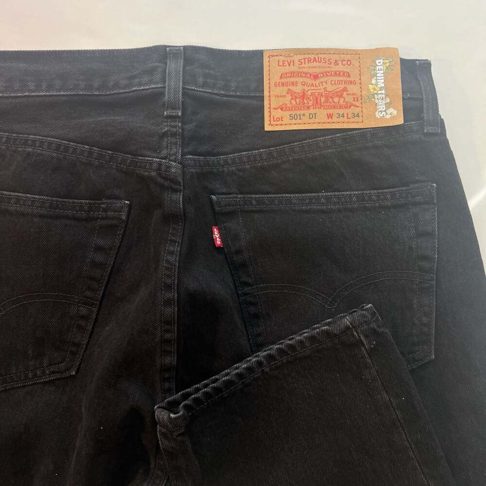 Levi’s x DENIM TEARS Denim Tears 501 Jeans 34 x 34 Black NWOT